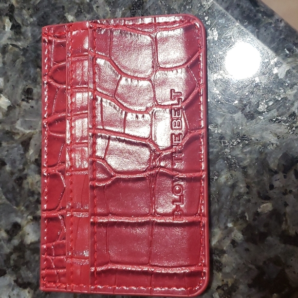 B-Low the Belt Red Crocodile Card Case Wallet - Picture 4 of 4